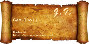 Gam Ipoly névjegykártya